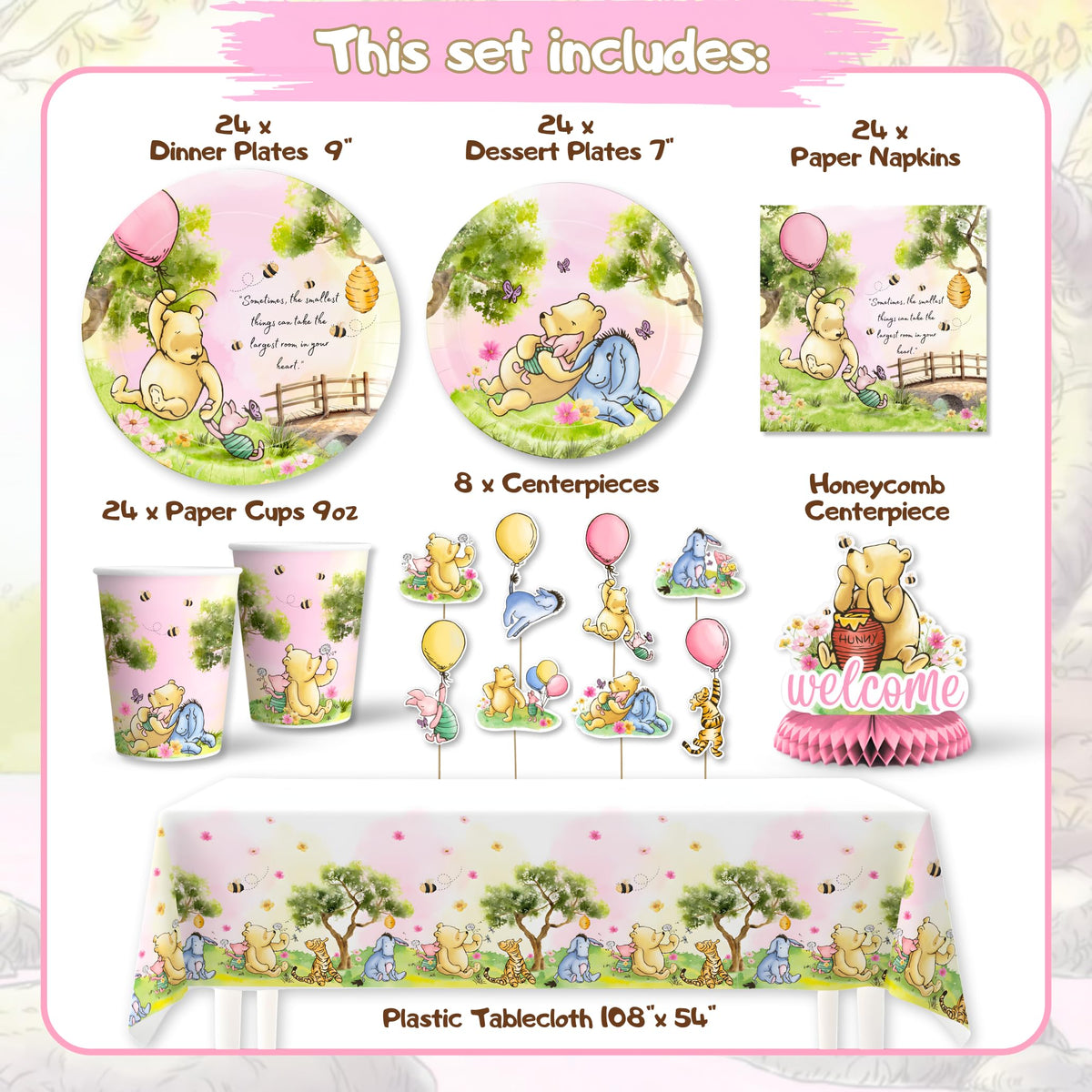 RainMeadow Winnie napkins provide cute napkin accents for guests.