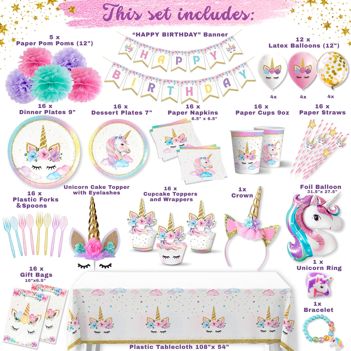 RainMeadow unicorn balloons arch kit creates an instant centerpiece.