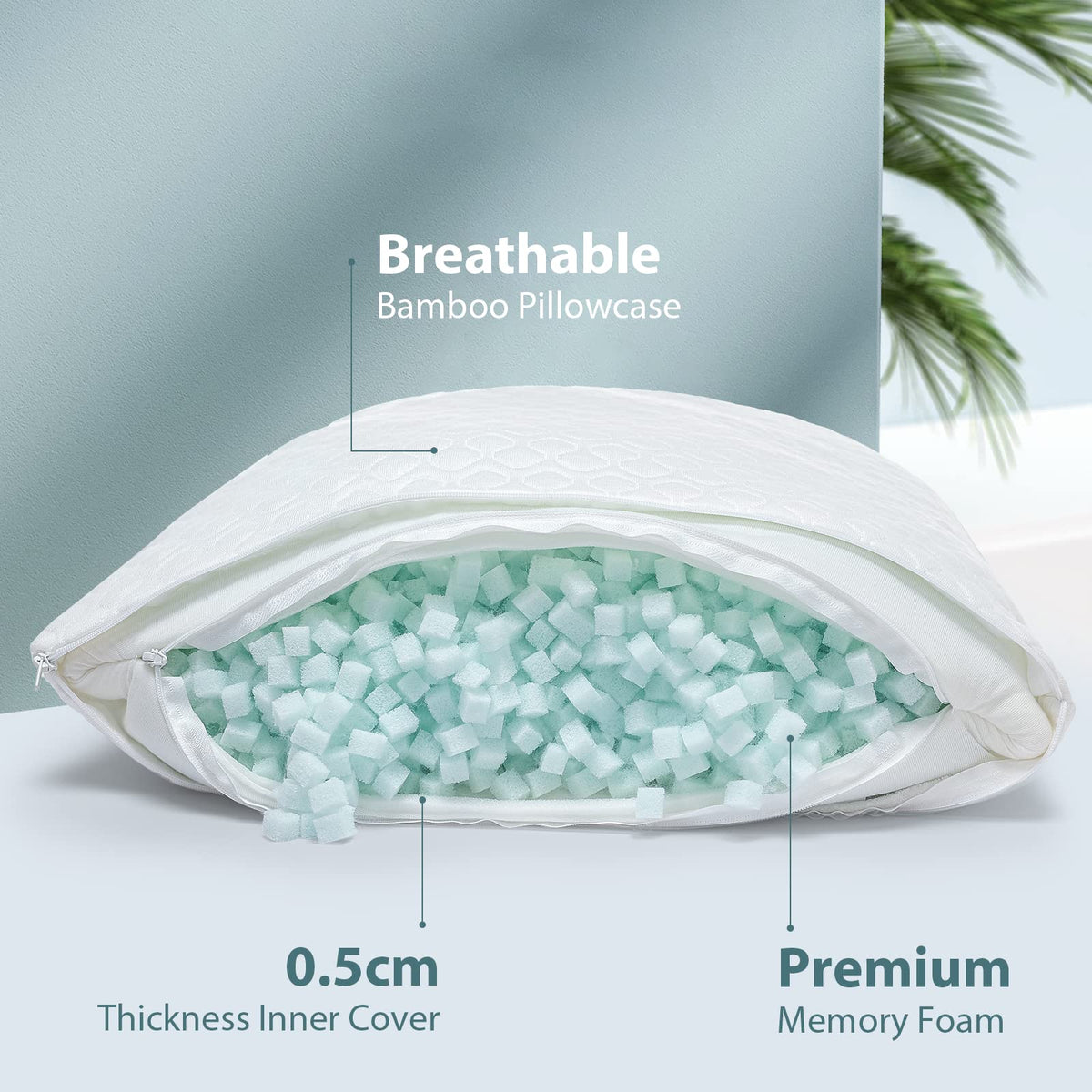 Rainmr firm memory foam body pillow full-length 20x54 provides full-body support