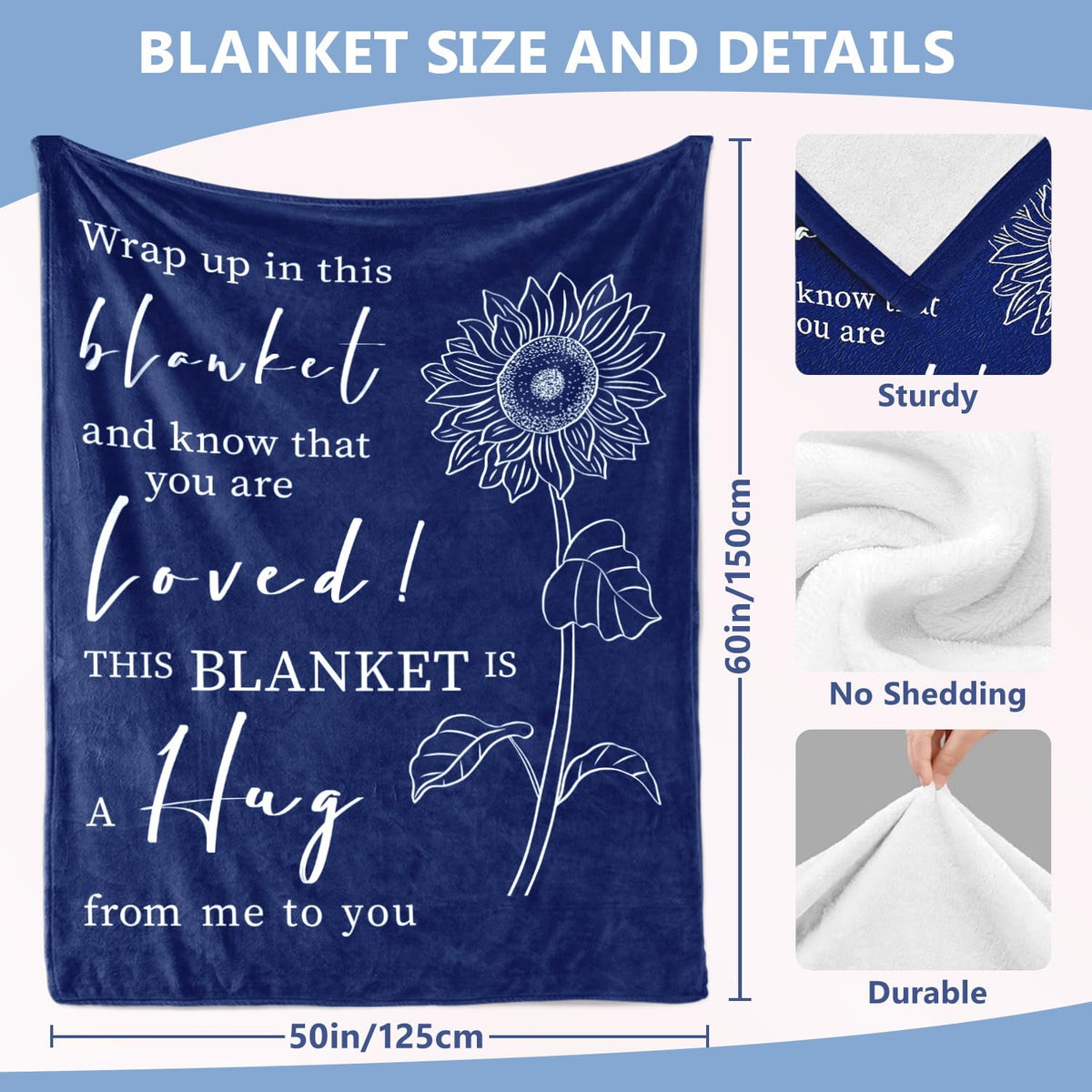 Rakoviol Get Well Blanket with inspirational words to uplift during recovery.