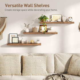 Concealed brackets create a sleek, minimalist wall display with sturdy support.
