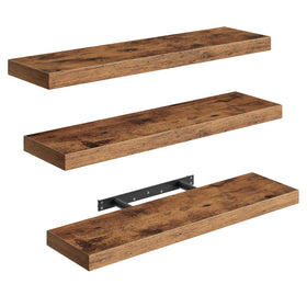 RALGEND floating shelves wall view shows 3-pack design for space-saving storage