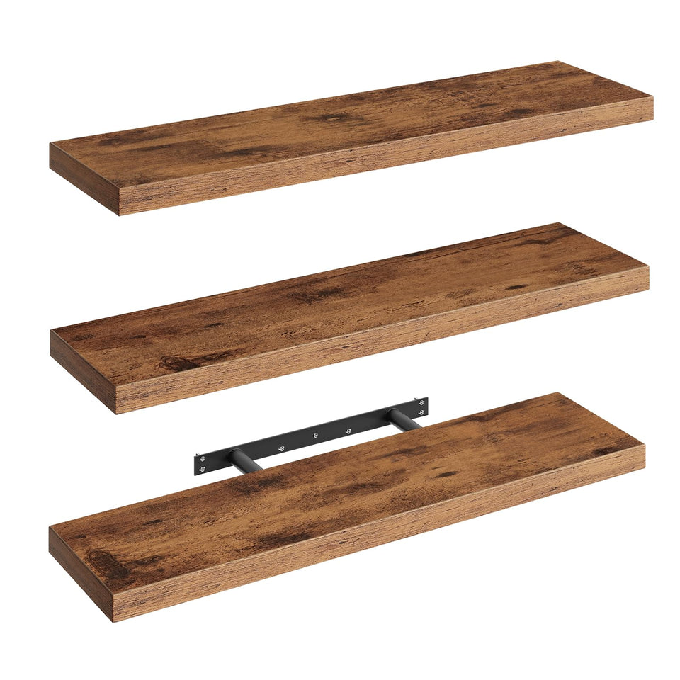 RALGEND 3-piece floating shelves with invisible brackets for stylish storage.