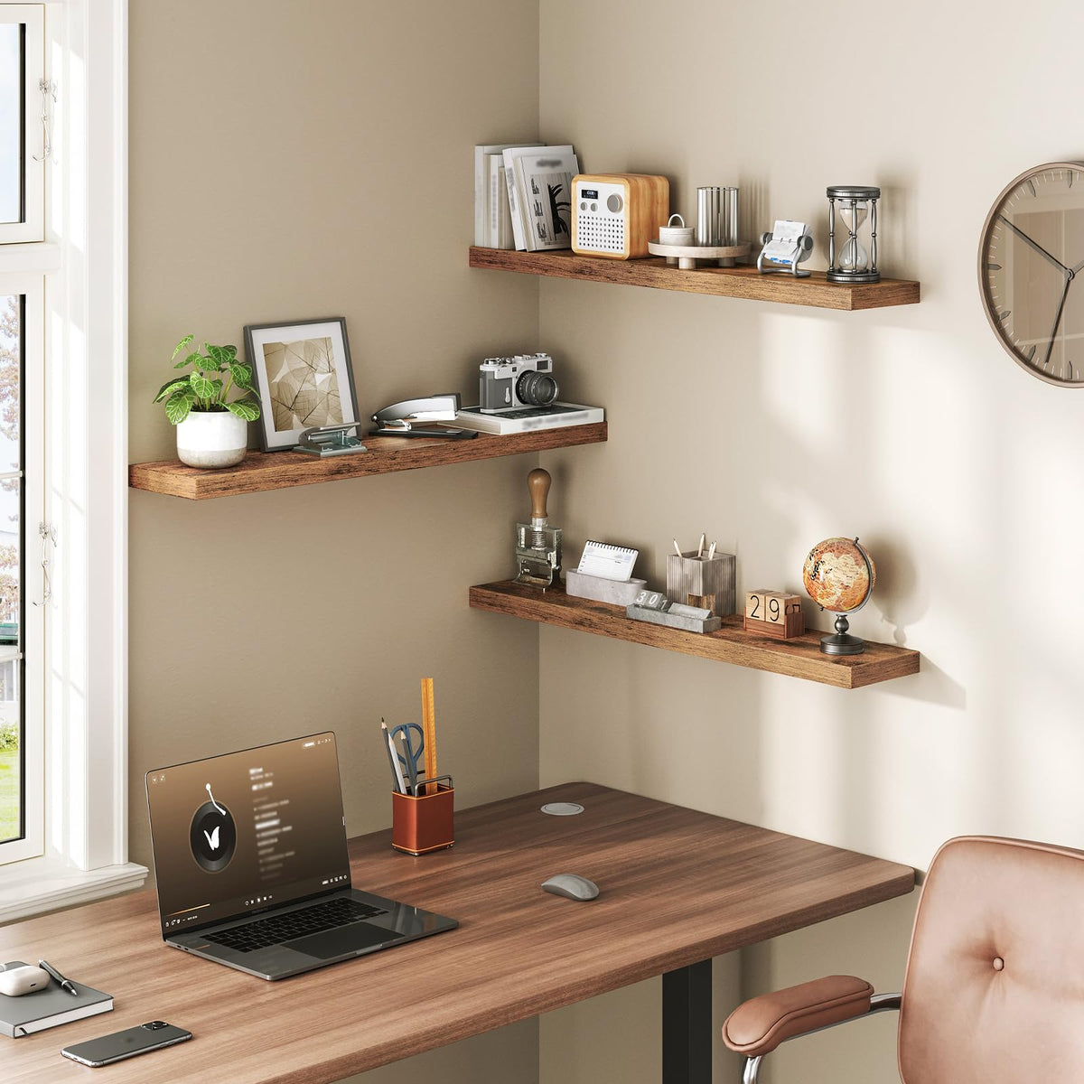 Shelf dimensions 31.5 by 7.9 inches for ample display space.