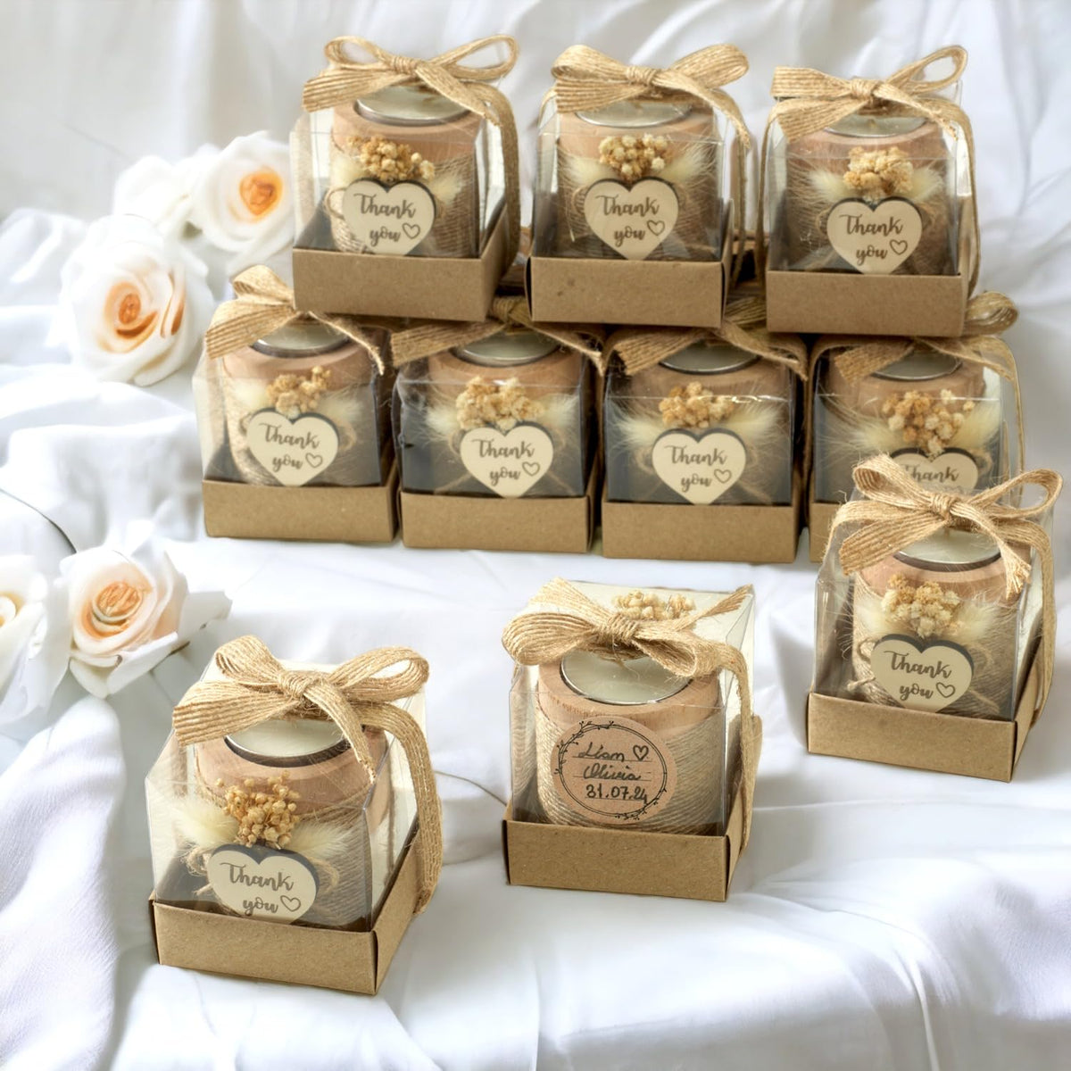 Rallad rustic-wedding centerpieces feature compact tealight holders for elegant tables.