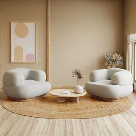 Ramanta Home bedroom round rug adds warmth and reduces noise underfoot