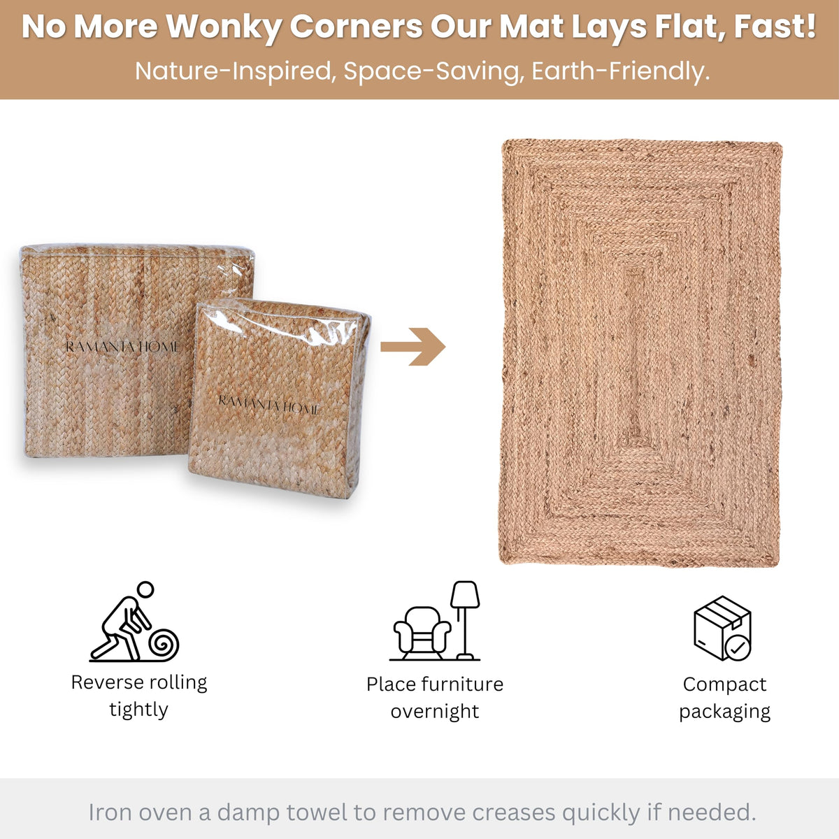 Ramanta Home braided rug in entryway supports high-traffic protection with natural durability.