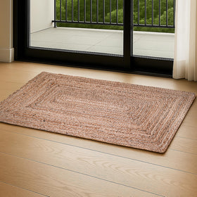 Ramanta Home hand woven braided rug shows natural fiber texture for durable floors.