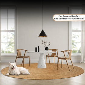 Ramanta Home jute rug with 0.3-inch pile offers comfortable underfoot and easy care