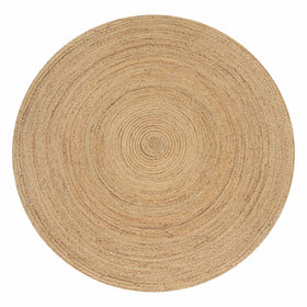 Ramanta Home round jute rug adds warmth to living and dining areas