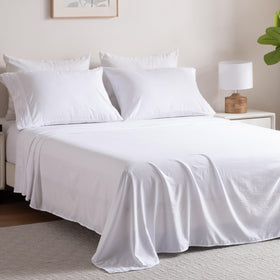 Ranunculus 4-piece queen sheet set flat sheet with generous coverage and soft touch