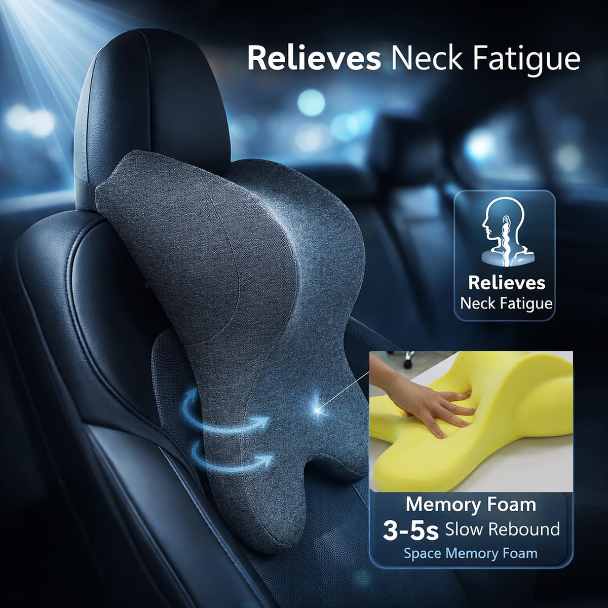 RaoRanDang memory foam inside contours to neck for plush support