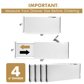 RAPTUROUS expandable 13-22 inch divider adapts to varied drawer sizes.