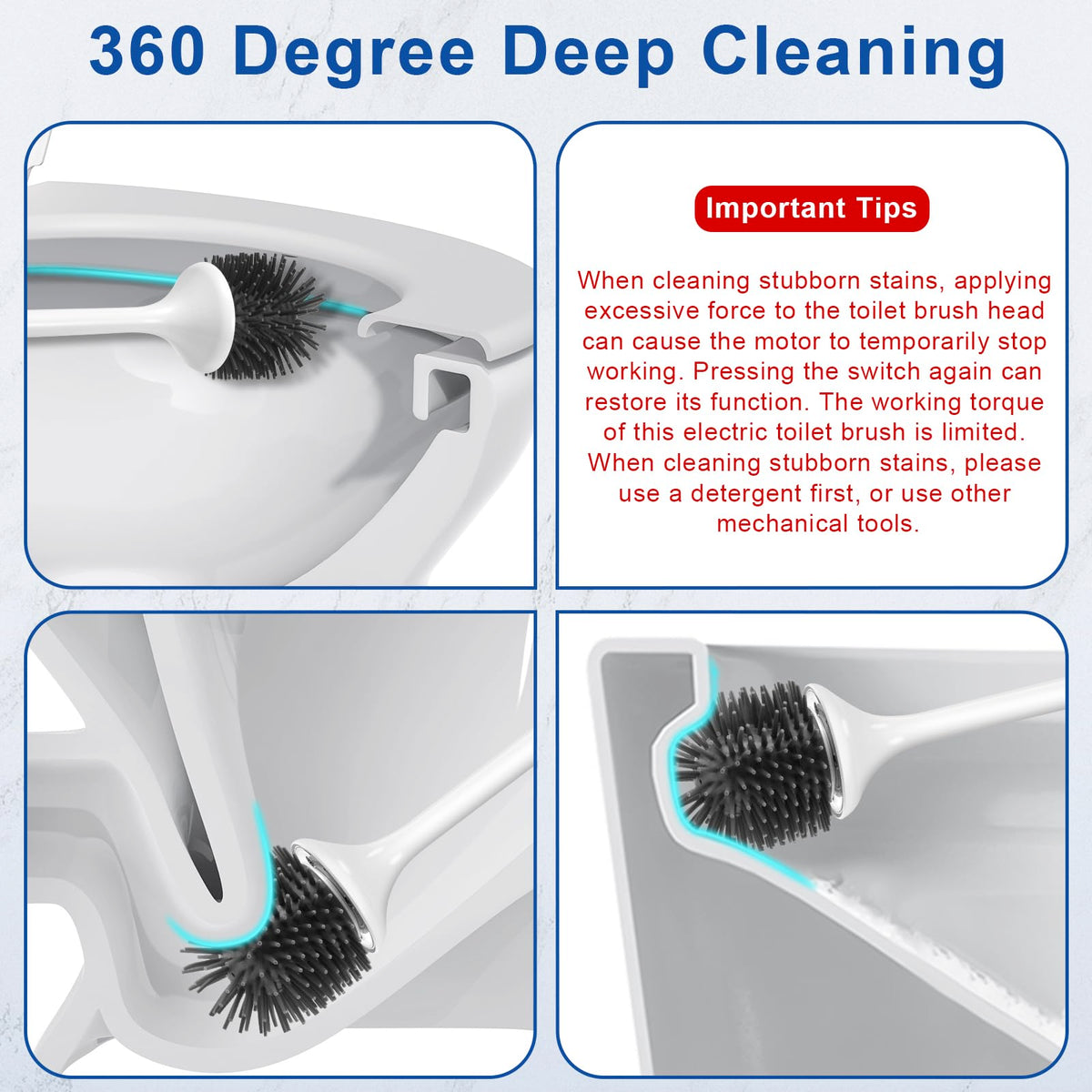 Ratolo silicone brush head is soft and flexible for porcelain surfaces