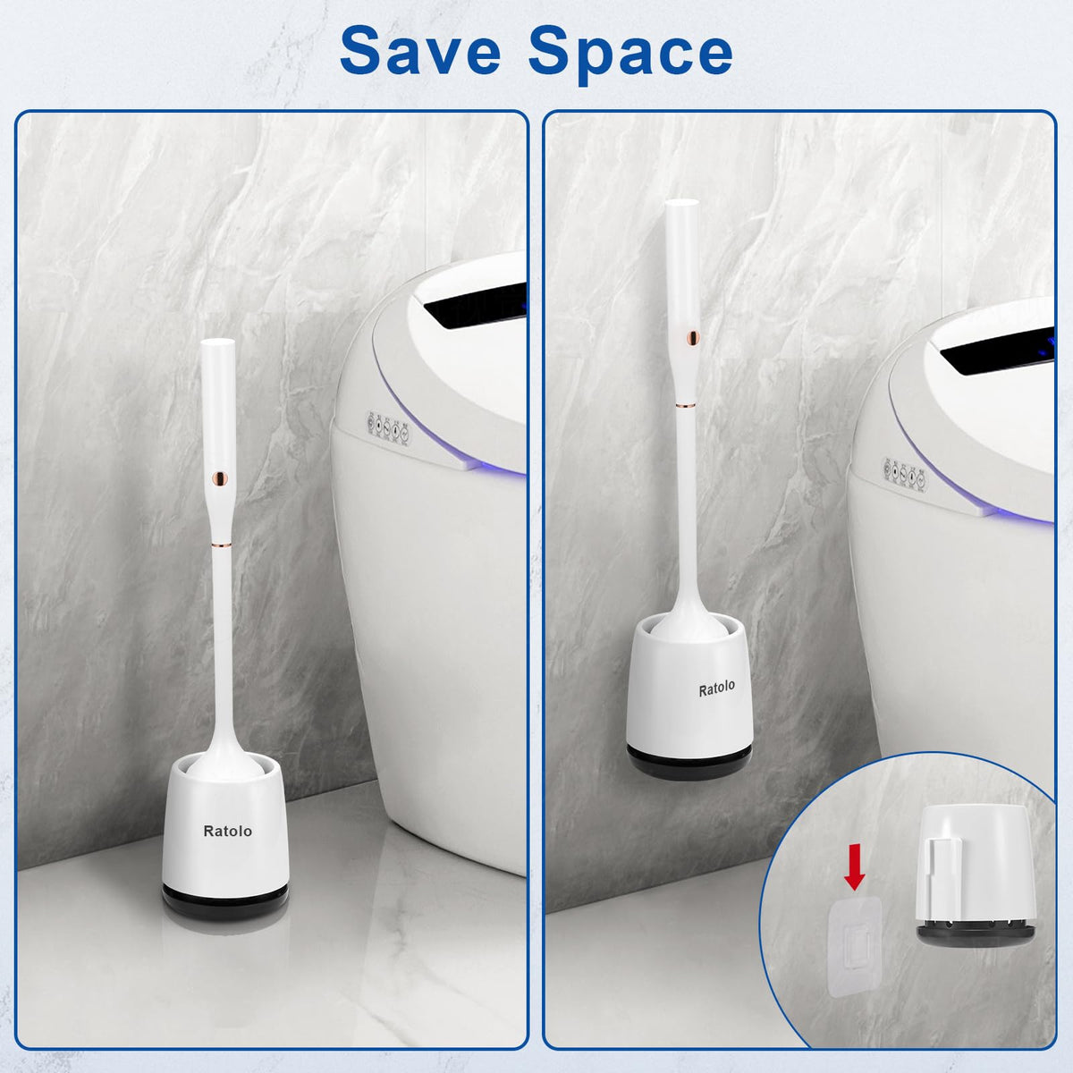 Ratolo ventilated wall-mount holder keeps brush dry and odor-free