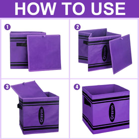 RattanView crayon bin purple stack shows sturdy classroom use