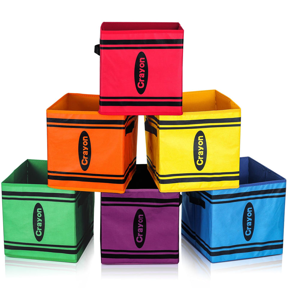 RattanView crayon bin red front for classroom organization