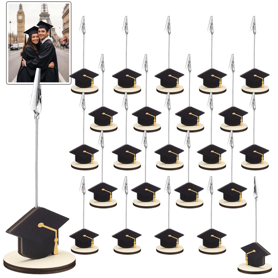 RattanView grad cap photo holder adds polished centerpieces for graduation parties