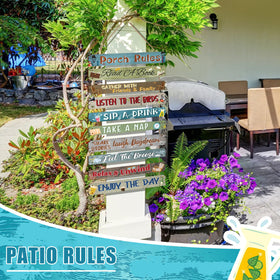 RattanView six-piece porch signs variety, creates lively outdoor atmosphere.