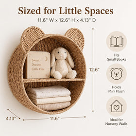 Rattanzenith bear wall basket shelf interior divider showing two storage zones.