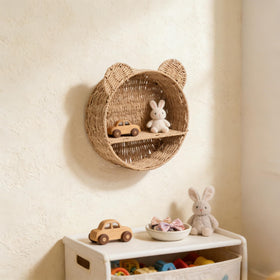 Rattanzenith upper display area keeps books and keepsakes within reach.