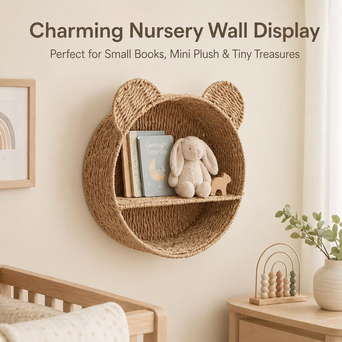 Rattanzenith bear wall basket shelf mounts in seconds with a keyhole.