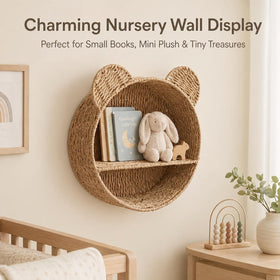 Rattanzenith bear wall basket shelf mounts in seconds with a keyhole.