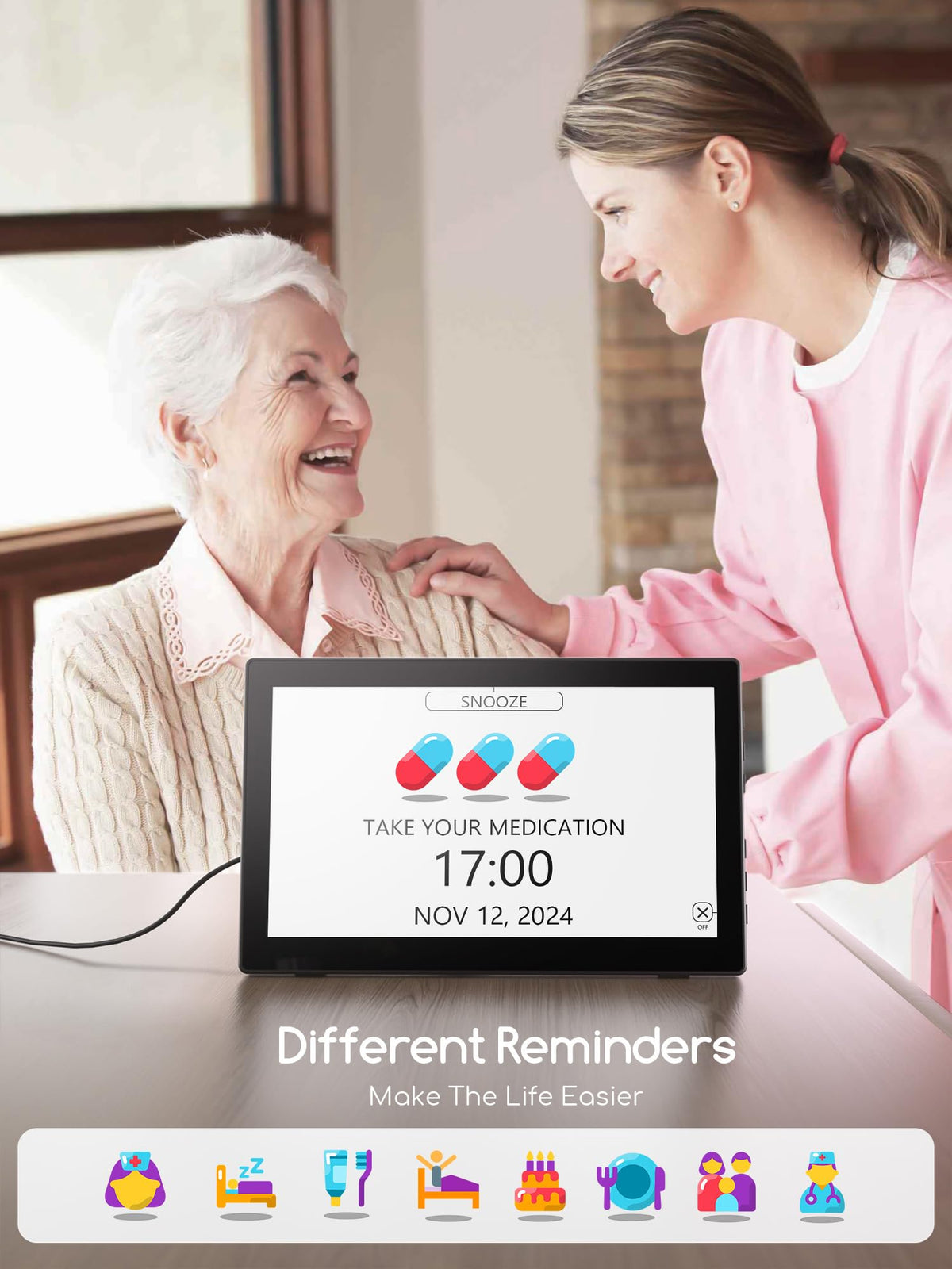 Raynic clock with auto dimming for comfortable night viewing