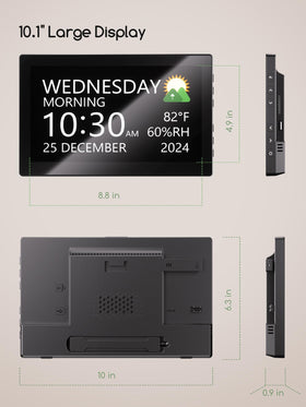 Raynic clock on desk, shelf, or wall mounting for flexible placement