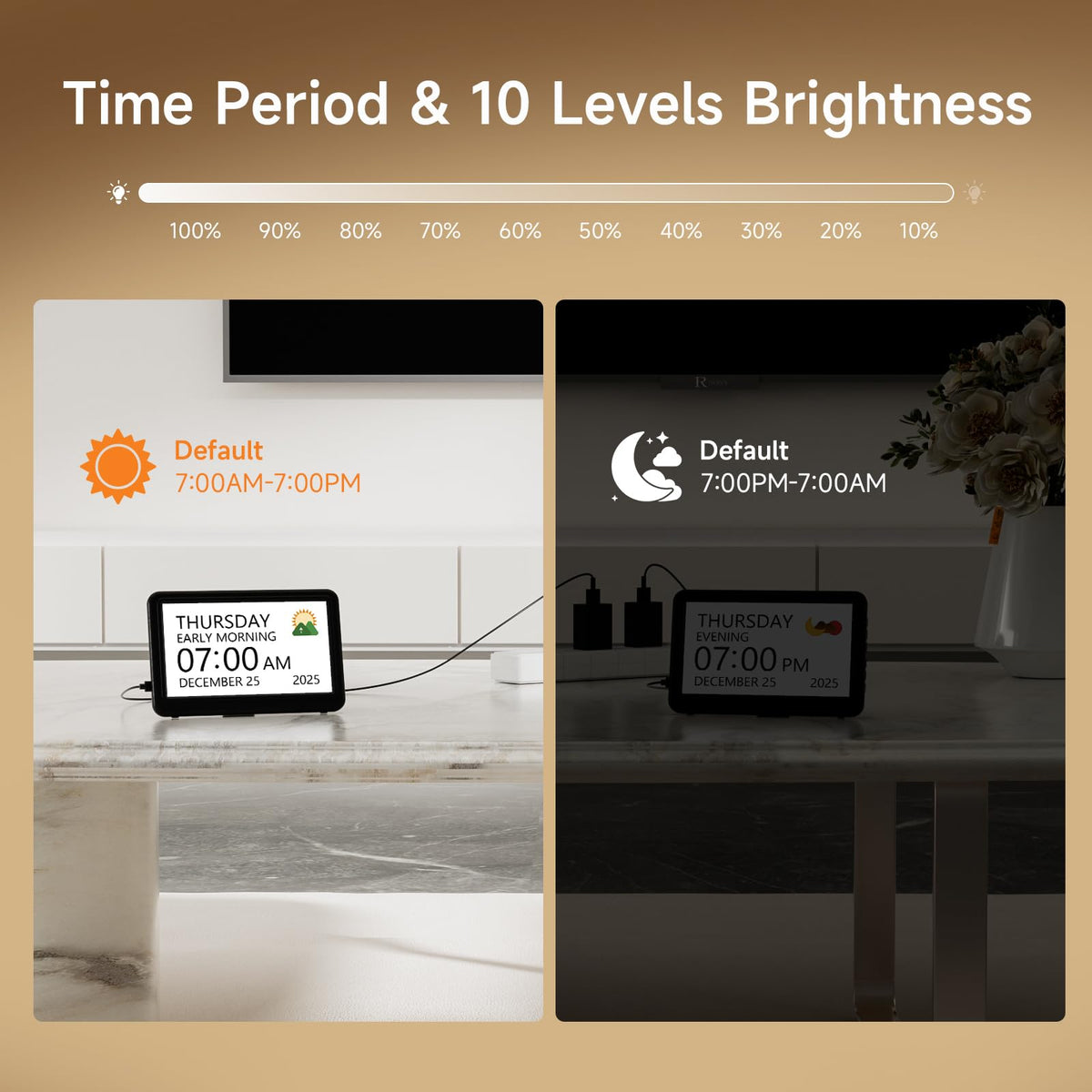 Raynic Date Clock fits on a desk or shelf with a clean profile.