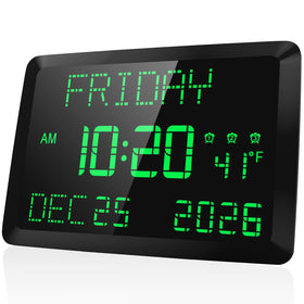 Raynic Day Clock 11.5-inch display enhances readability for seniors.