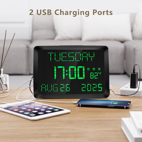 Raynic Day Clock with five brightness levels for comfortable viewing in any room.