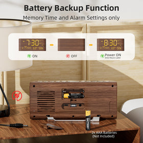 Raynic digital alarm clock alarm volume control for personalized wake-ups