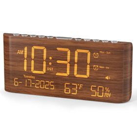Raynic digital alarm clock large display for easy bedside viewing