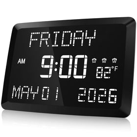 Raynic digital clock with 11.5-inch display for easy time viewing