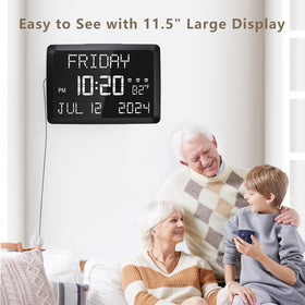 Raynic digital clock displaying indoor temperature for room comfort