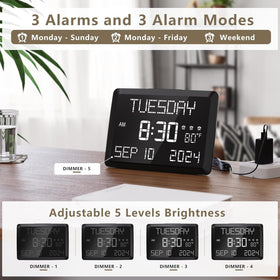 Raynic digital clock offers USB charging via two ports for devices