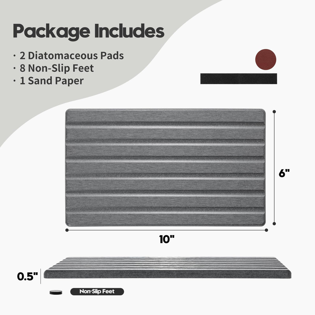 Razborci sponge brush tray keeps bathroom counters organized.