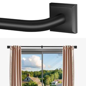 RBYCOS black curtain rod wraparound design blocks light gaps with style