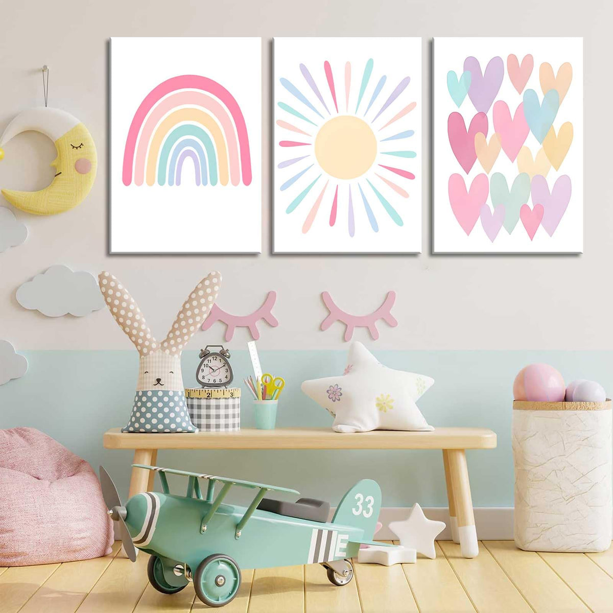 RCJARTI baby-girls-canvas-decor adds soft color to nurseries and bedrooms