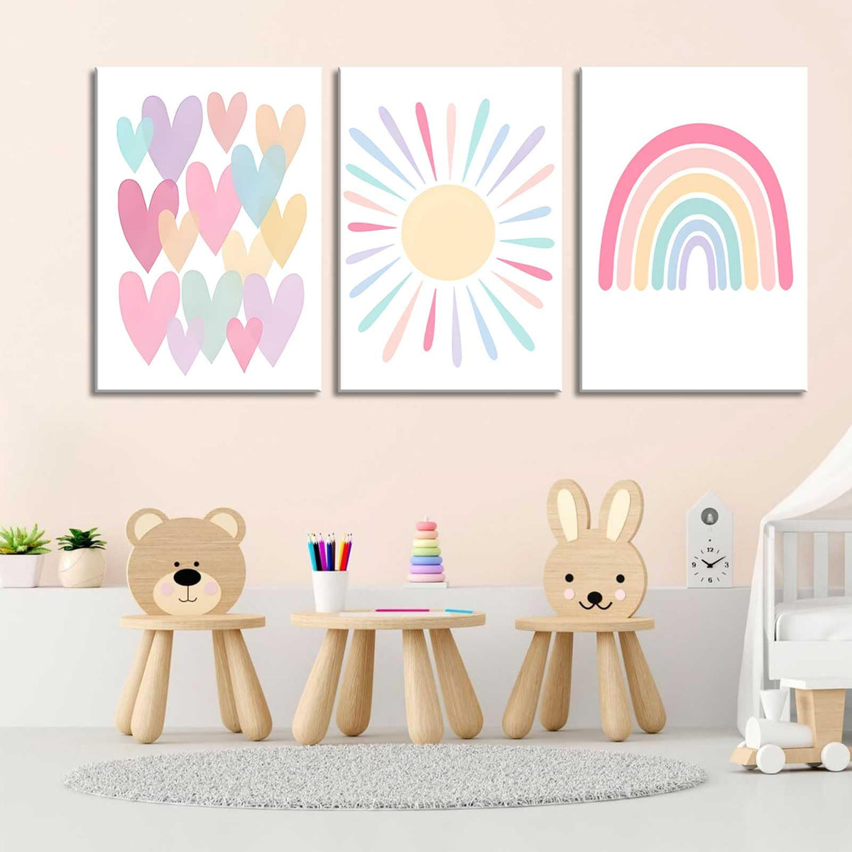 RCJARTI easy-hanging-nursery-art enables quick, clean decorating