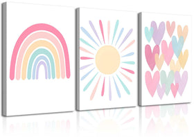 RCJARTI pink-nursery-wall-art; cozy focal point for baby's room and daily play