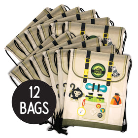 Ready Confetti Safari Goodie Bags back view showing name area for guest personalization.