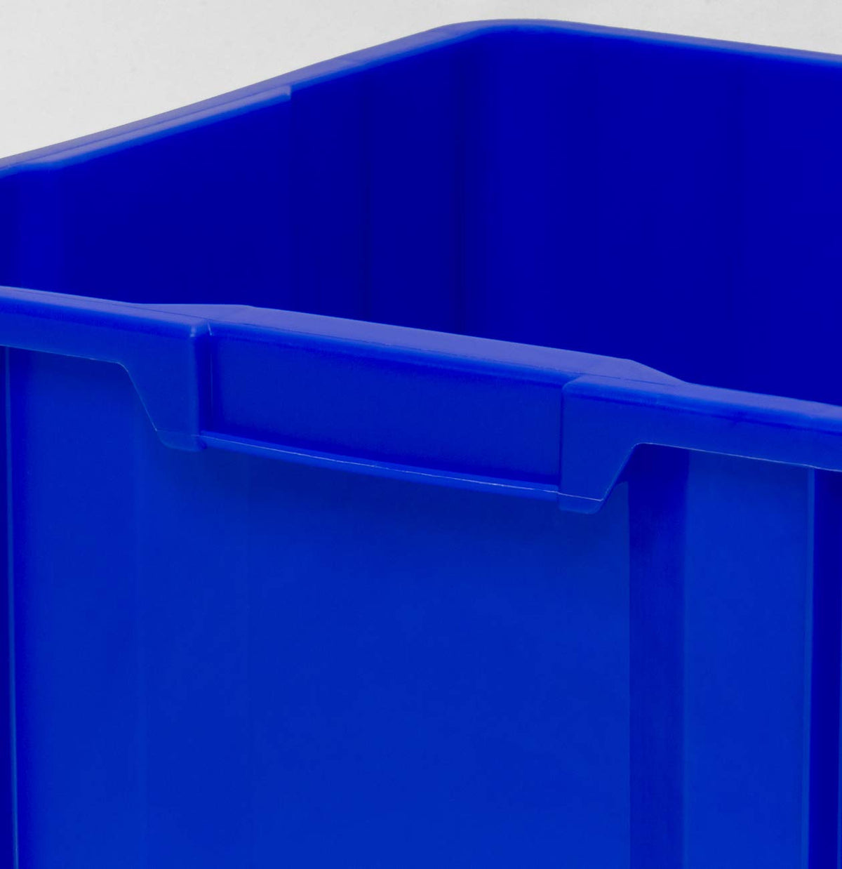 ReadySpace durable plastic bin is wipe-clean and easy to maintain in blue.