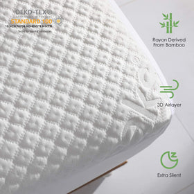 Reaks fitted mattress pad with elastic skirt ensures a snug fit and crinkle-free sleep