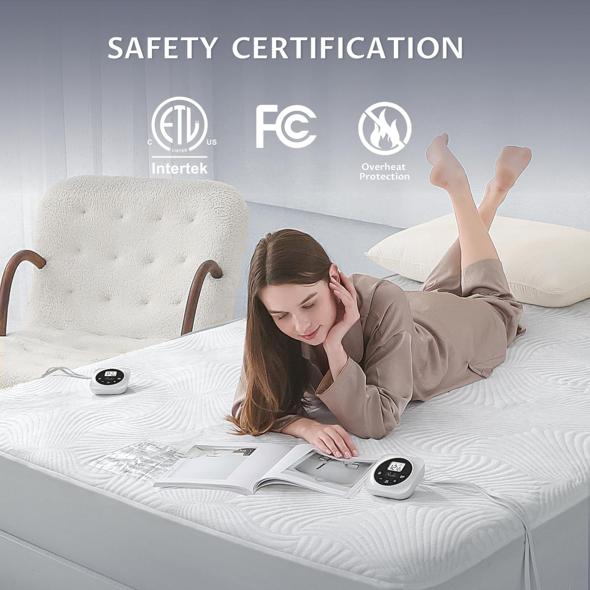 Reaks mattress pad heat settings display for precise comfort