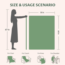 Reaks heated blanket throw in green color adds warmth to any space.