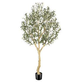 REALEAD artificial olive tree 6ft leaves detail for natural-looking indoor or patio greenery.