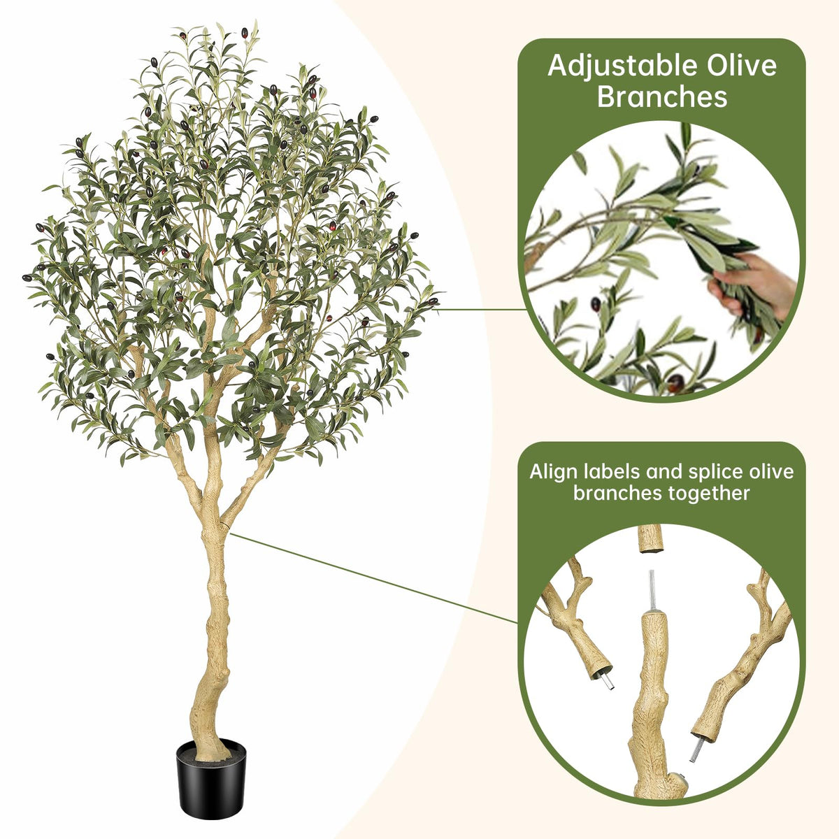 REALEAD olive tree 6ft with realistic leaves elevates outdoor patios and balconies.