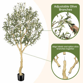 REALEAD olive tree 6ft with realistic leaves elevates outdoor patios and balconies.